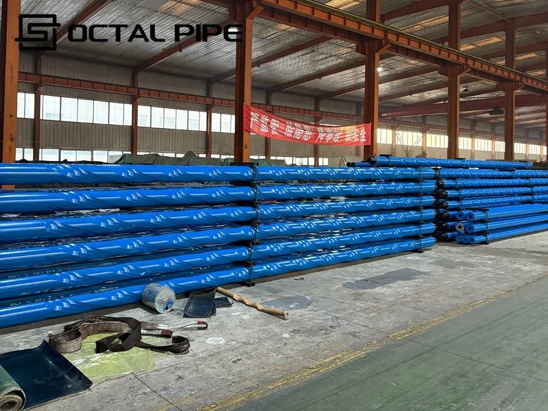 Stack of API 5DP drill pipes for oilfield drilling Stack of API 5DP drill pipes for oilfield drilling